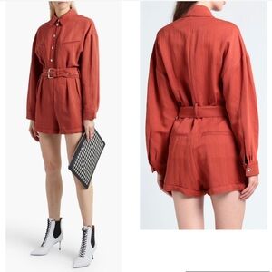 New IRO Ambrocio Long Sleeve Belted Jumpsuit